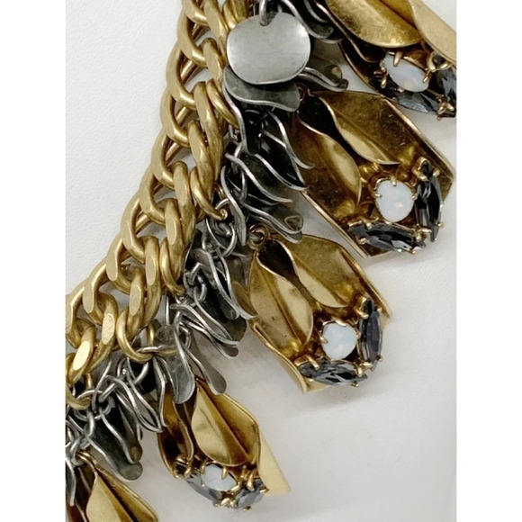 J. Crew Art Deco Gold Opal Drop Disc Necklace NWT - Picture 2 of 3